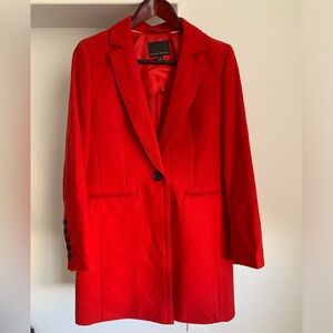 Banana Republic Wool Blend Red Coat Mario Bellucci Italian Melton